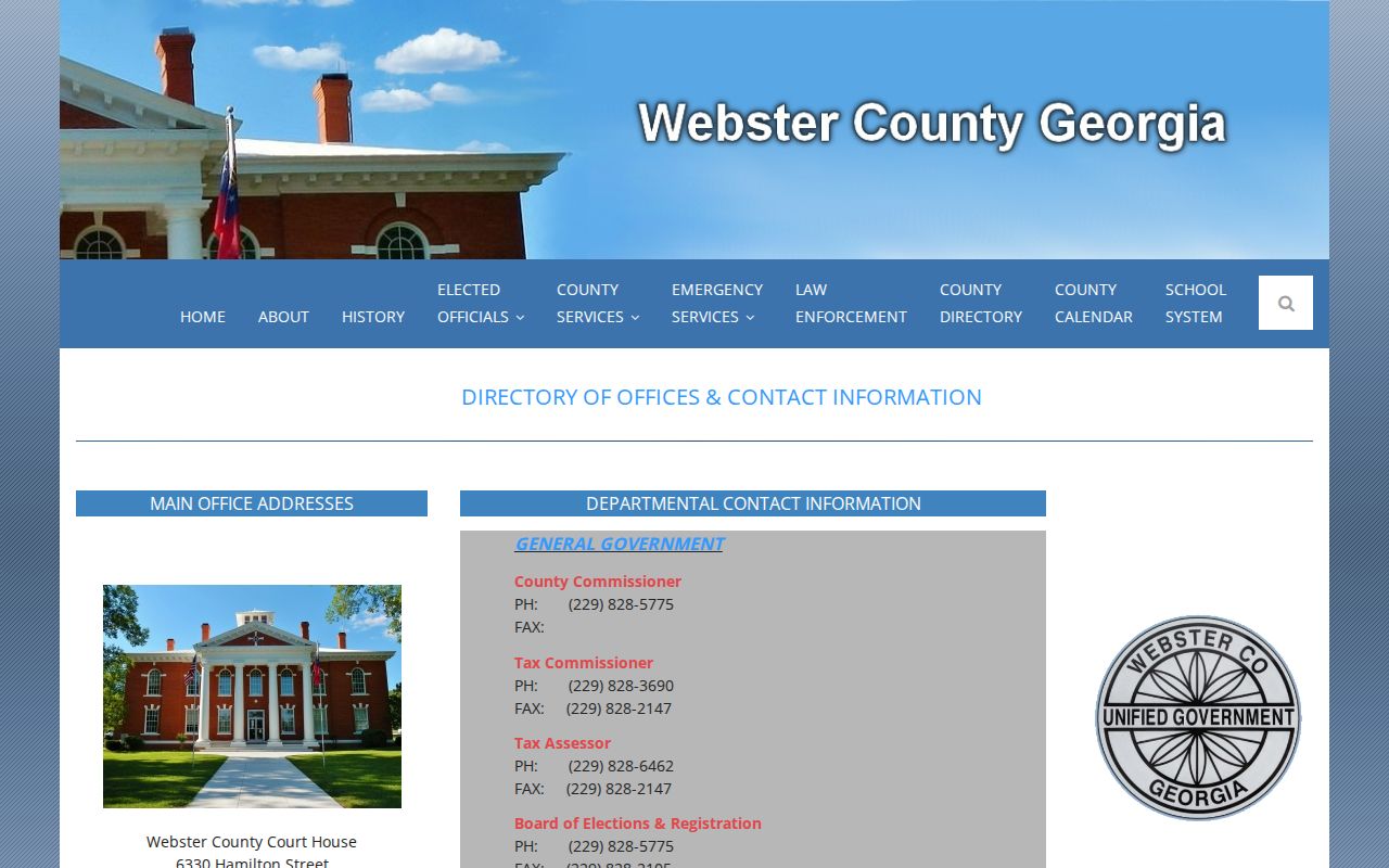 Webster County criminal history office directory
