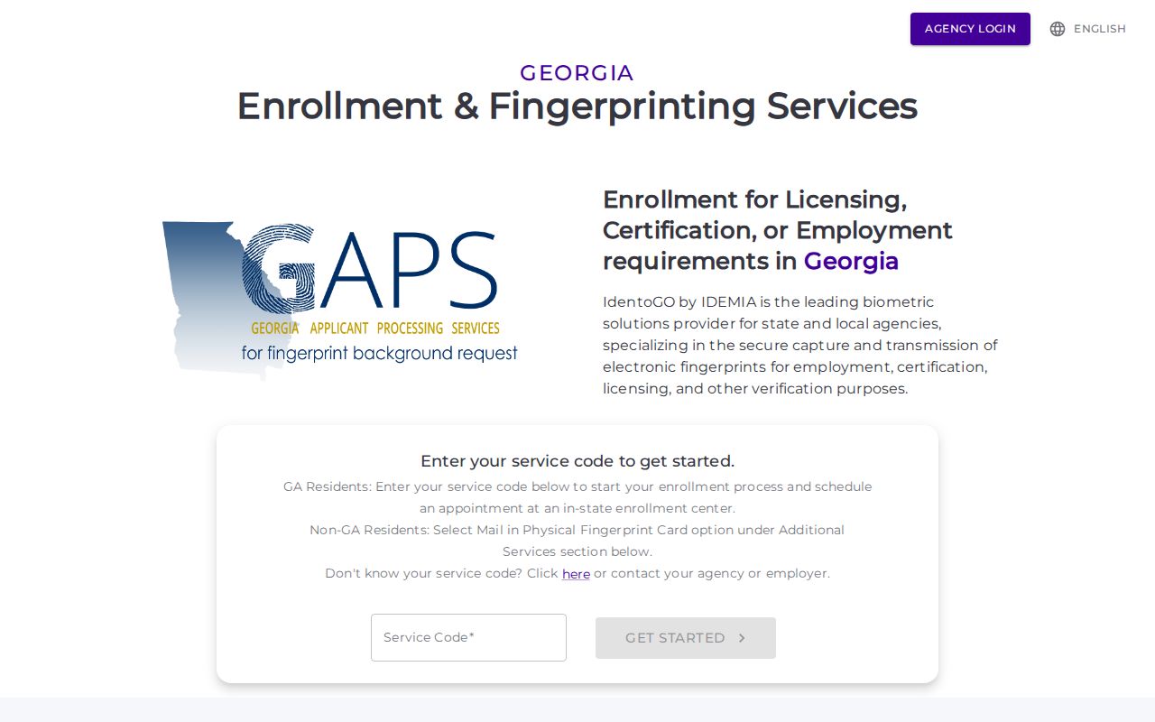 Webster County GAPS IdentoGO fingerprint channel